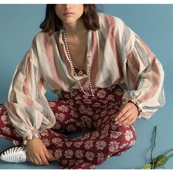 Alix of Bohemia Poet Blouse in Britannia NWT Sz. M - Picture 1 of 9